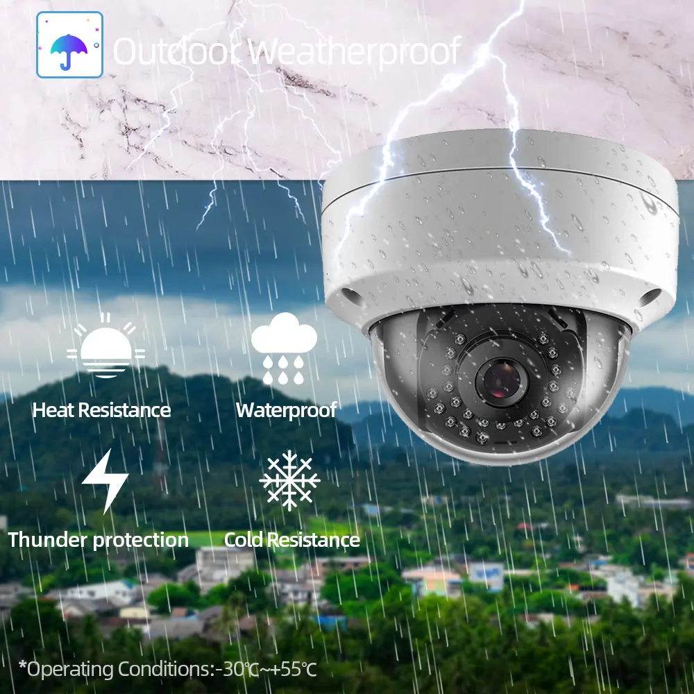 - H265  4CH CCTV System 4PCS 5MP Outdoor Weatherproof Security Camera DVR Kit DayNight Home Video Surveillance System