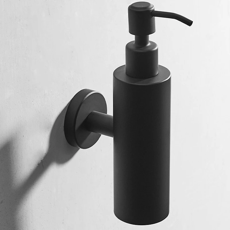 Vidric матовый черный дозатор жидкого мыла для рук, нержавеющая сталь настенный бортике круговой черный аксессуары для ванной комнаты
