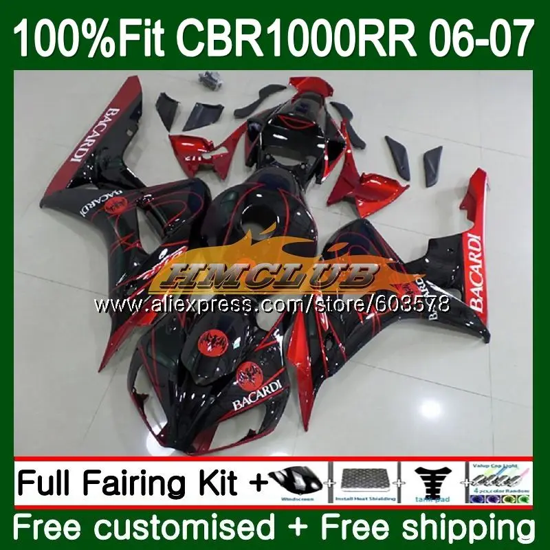 Литьевая форма для HONDA CBR 1000 RR CBR 1000RR 2006 2007 BACARDI летучие мыши 80CL. 32 тела CBR1000 RR CBR1000RR 06 07 OEM обтекатели
