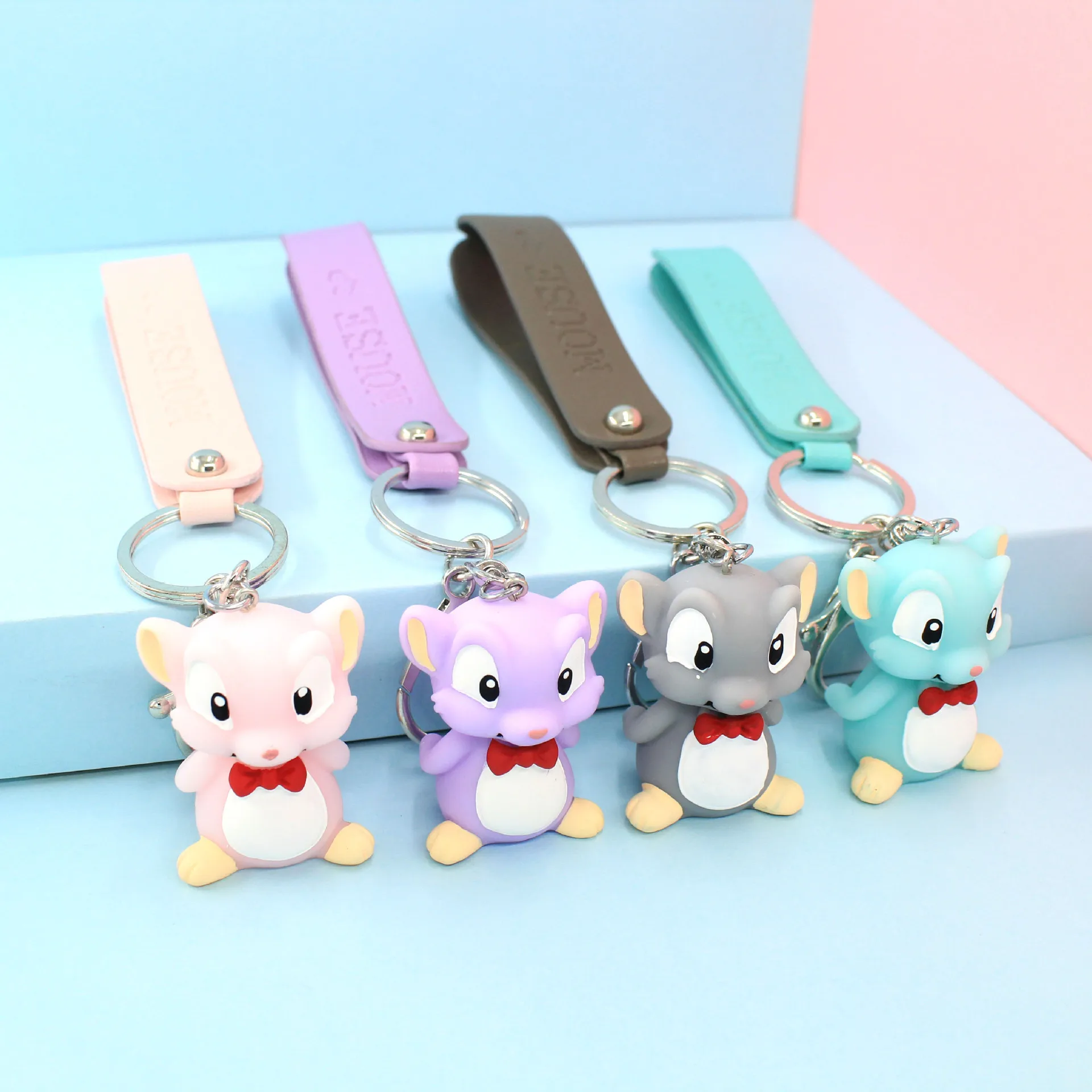 

Couples Logo Korean-style Creative Cartoon Mouse Keychain Handbag Pendant Cute Doll Car Key Chain