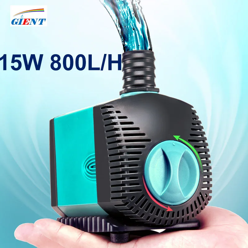 15W 800L/H Fish Pond Aquarium Pump Fish Tank Pump Multifunctional Ultra Silent Submersible Water