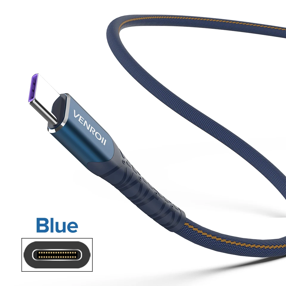 Venroii usb type C кабель для быстрой зарядки USBC 5A SuperCharge Kable для huawei mate 20 30 Pro Honor Quick Charge шнур для мобильного телефона