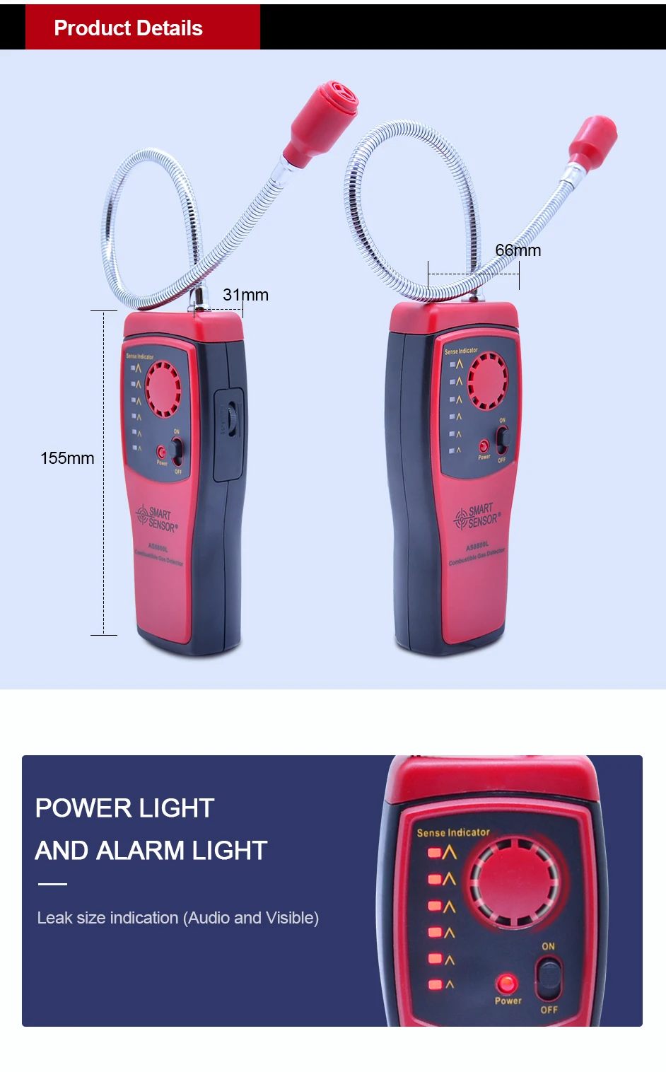 AS8800L Gas Analyzer Combustible gas detector (5)