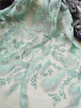 

embroidered tulle mesh lace fabric with sequins african net lace fabric