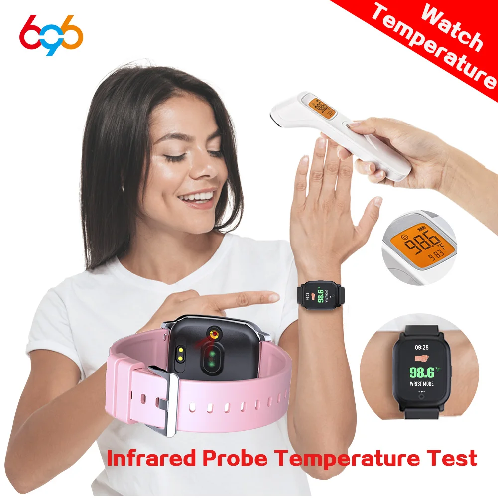24 Hours Temperature Detection Smartwatch Infrared Probe Body