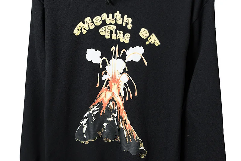 19SS OFF-WHITE OW Осень-Зима Новая высококачественная мужская толстовка с принтом вулканического извержения