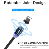 KEYSION LED magnetyczny kabel USB szybkie ładowanie typ C kabel magnetyczna ładowarka ładowanie danych kabel Micro USB kabel do telefonu komórkowego kabel USB 2