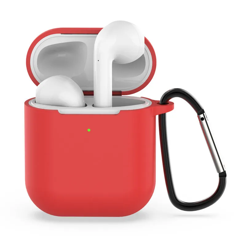 7 2 в 1 для Airpods 2 Чехол защитный чехол с карабином с крючком брелок силиконовый чехол для наушников коробка аксессуары пряжка - Цвет: 7