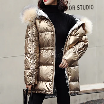 

Down Padded Jacket Long Women Parkas 2020 Winter Slim Warm Fur Collar Cotton Padded Jacket Women's Coat Outwear DR2408