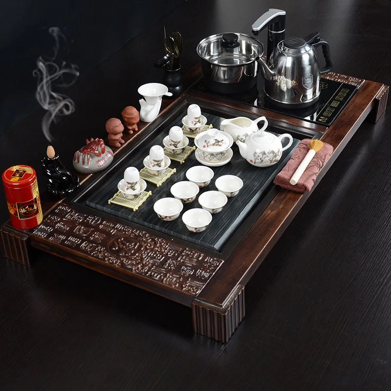 Ebony чайный поднос четыре в одном глиняный чайный набор кунг-фу для домашнего и офисного использования чайный столик