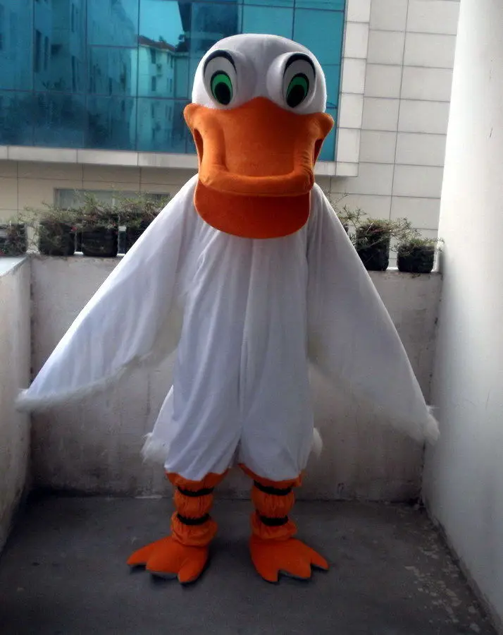 

New Version White naughty Duck Mascot Costume Adult Birthday Party Fancy Dress Halloween Cosplay Outfits Clothing Xmas