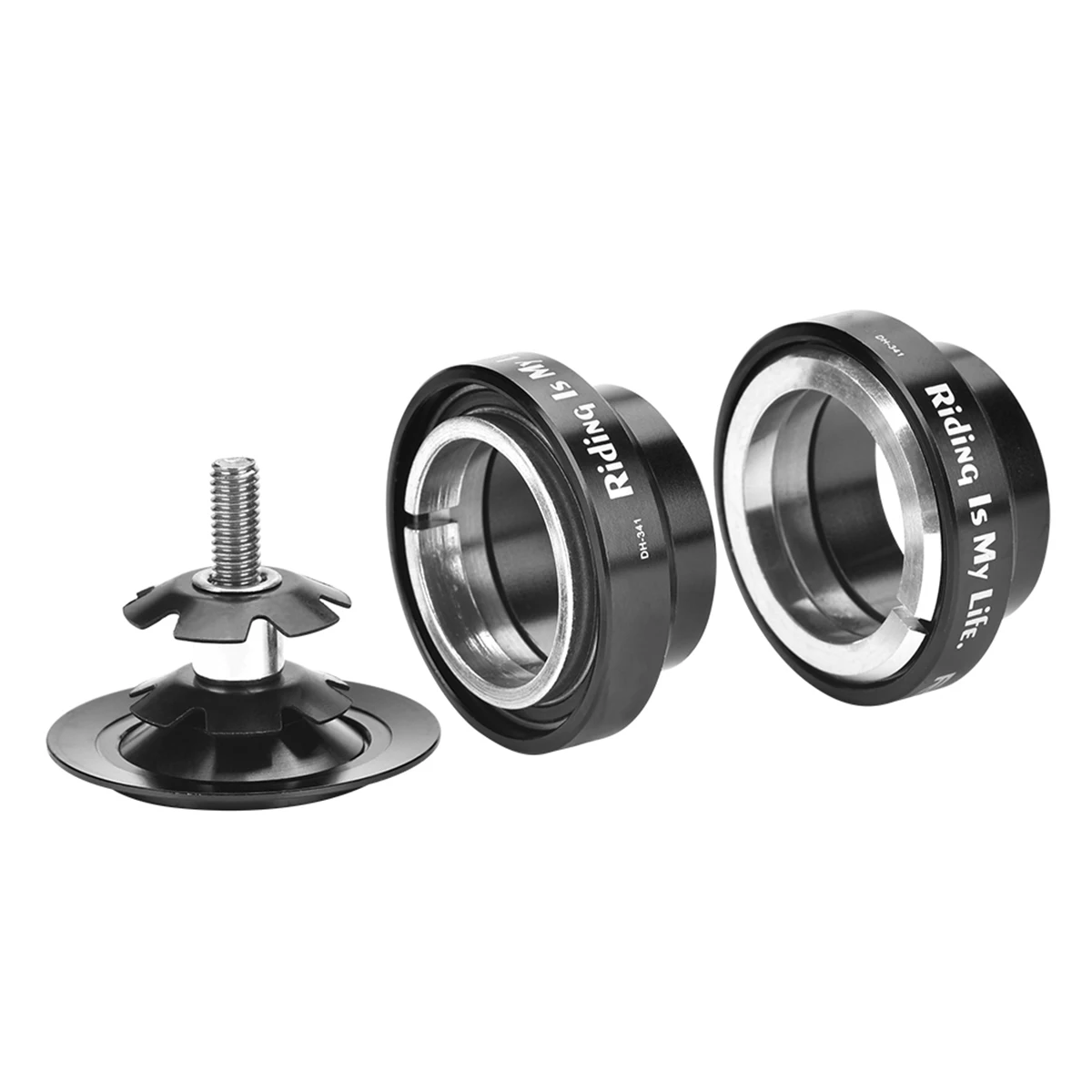1-1/8" Ultralight MTB Mountain Bike Headset 34mm Aluminum+Titanium Alloy 7075 CNC Bicycle Cycling Hollow Headset Black/ Red