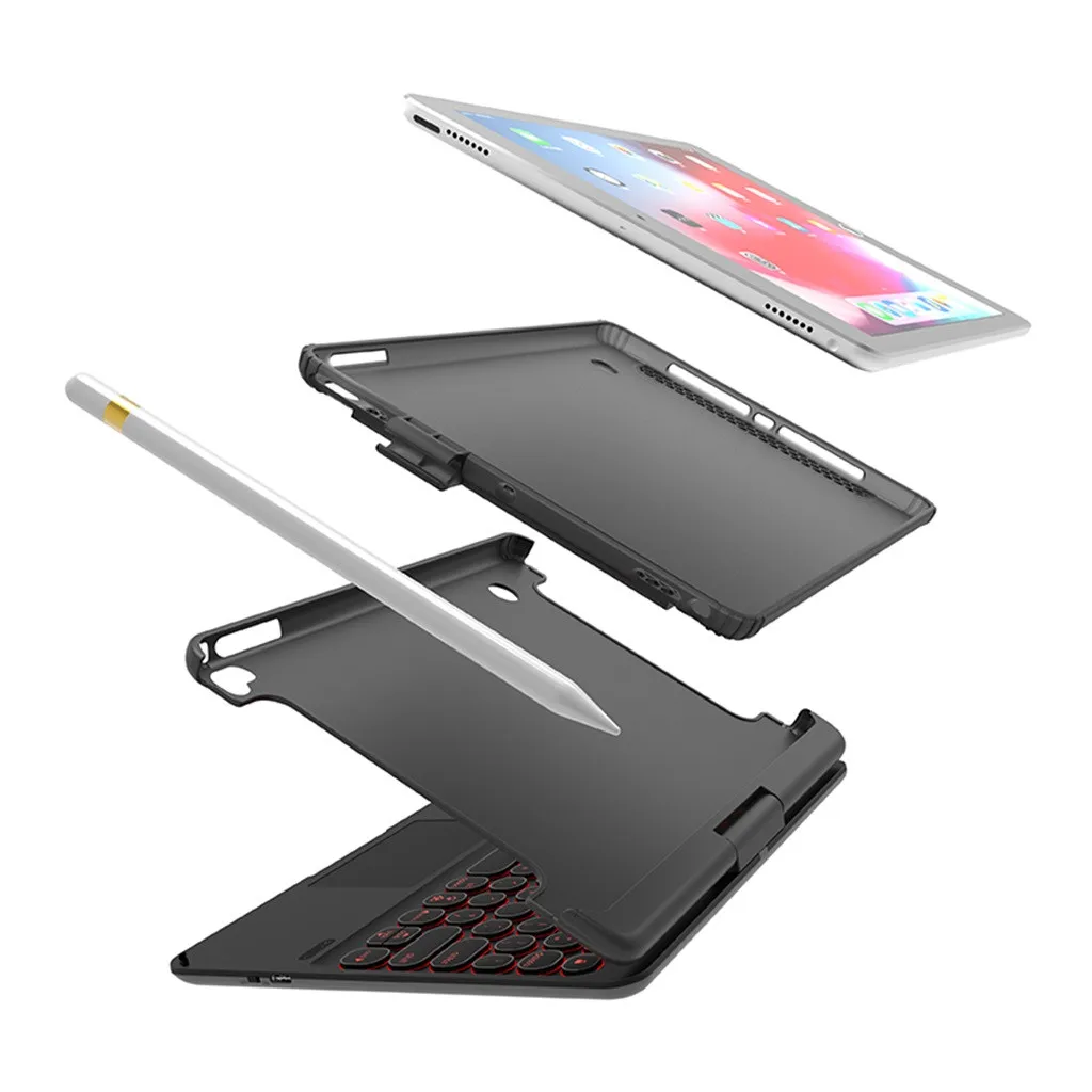 Для iPad/pro9.7/air2/air 360 Вращающийся цветной чехол-клавиатура Bluetooth с сенсорным покрытием и ручкой идеально подходит