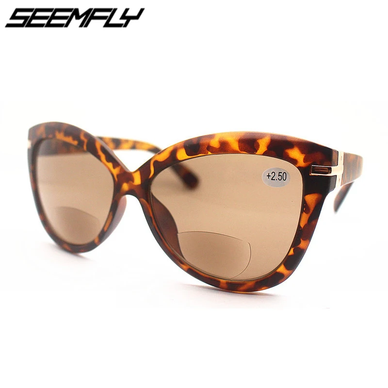 

Seemfly Bifocal Reading Sun Glasses Women Men Presbyopia Eyeglasses Cat Eye Sunglasses Diopter +1.0 To +3.0 Oculos De Grau 2019