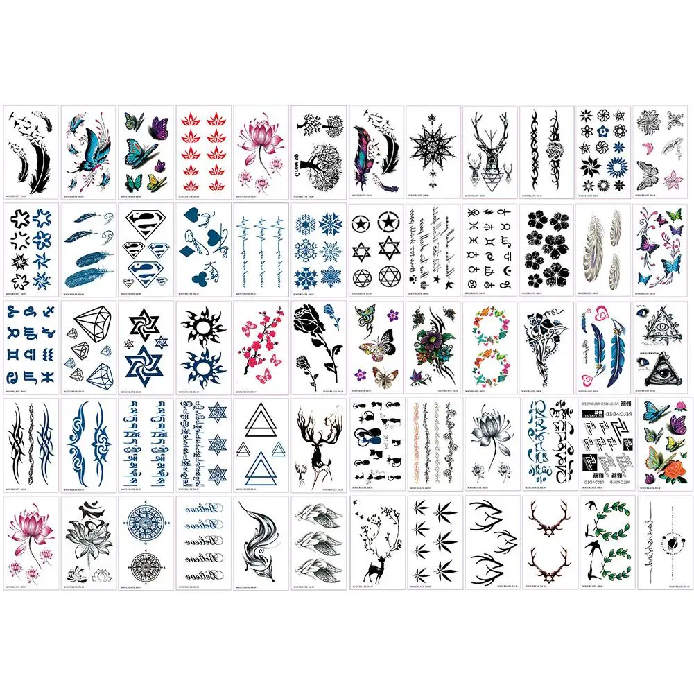 

60 PCS Per Set Waterproof Tattoo Sticker Body Art Sticker For Male And Female Temporary Tattoo Cute Star Tattoo Sticker