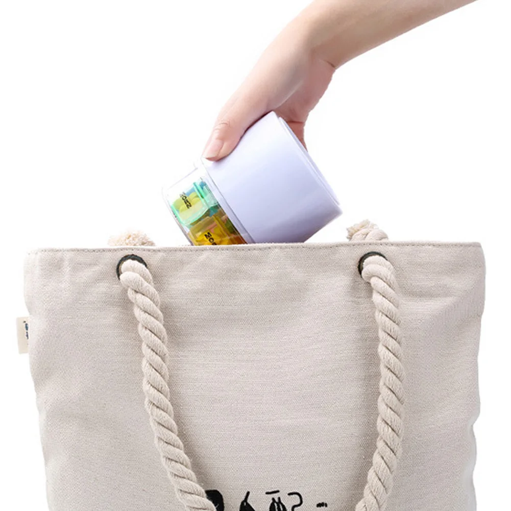 Large Capacity Dispenser Storage Holder Up Pill Case Organizer Travel Rainbow Colored Weekly Moisture proof Sealing 4