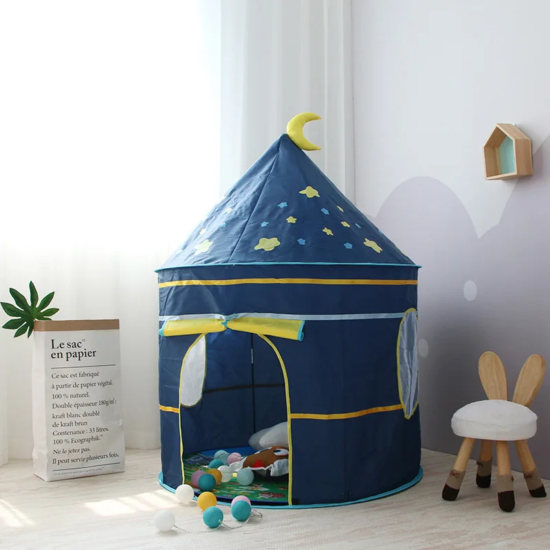 Children's Tent Foldable Tipi For Kids Baby Play House Wigwam Princess Castle Teepee Kids Hang Flag Tent Children's Room Toy