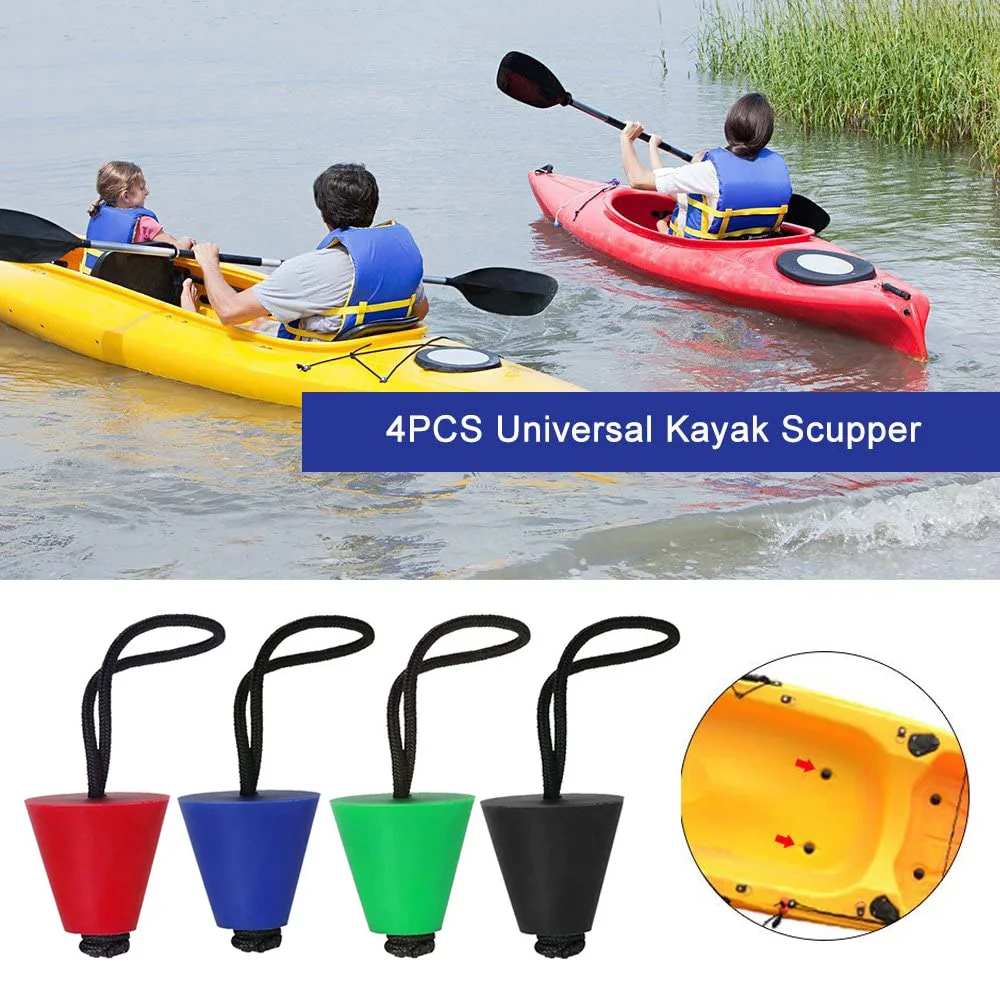 

Universal Kayak Scupper Plug Silicone Universal Kayak Scupper Plug Kit For Canoe Drain Holes Stopper Bung Accessories 4PCS
