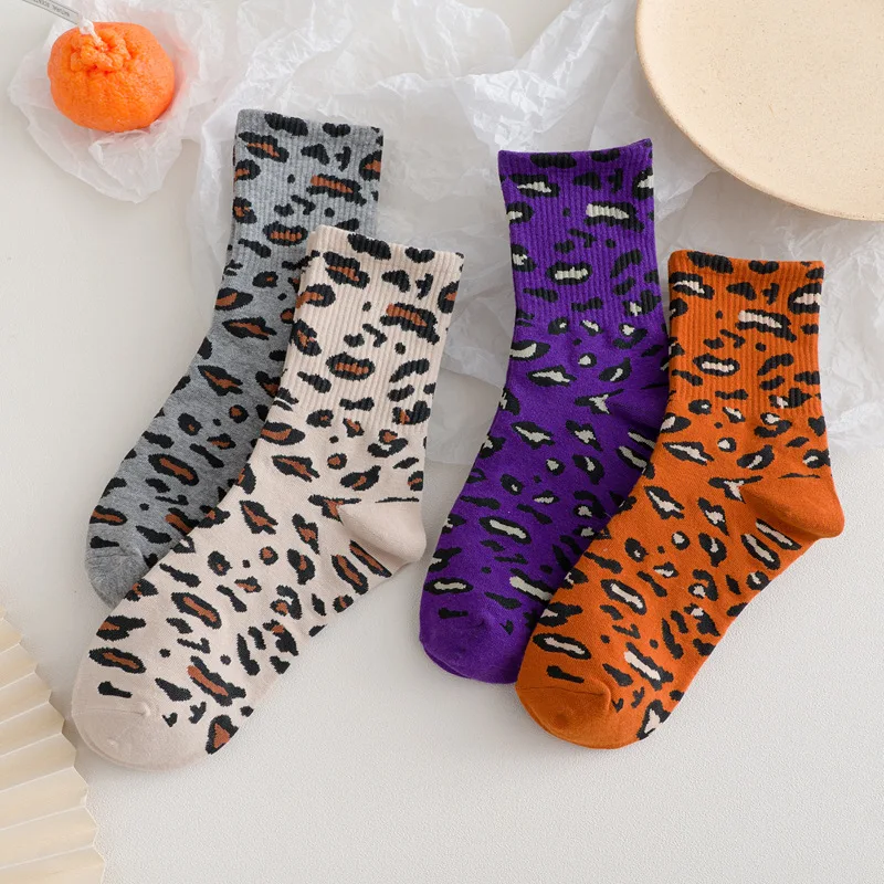 

Explosive Lady Leopard print socks, Japanese fashion, new cotton socks in autumn and winter
