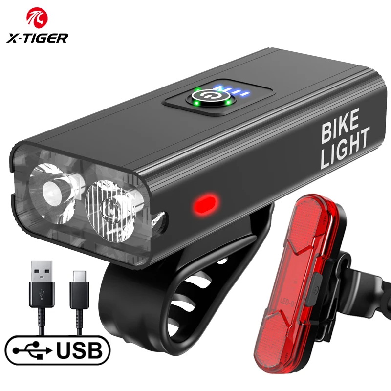 X TIGER велосипедный светильник непромокаемые зарядка через USB светодиодный 1200