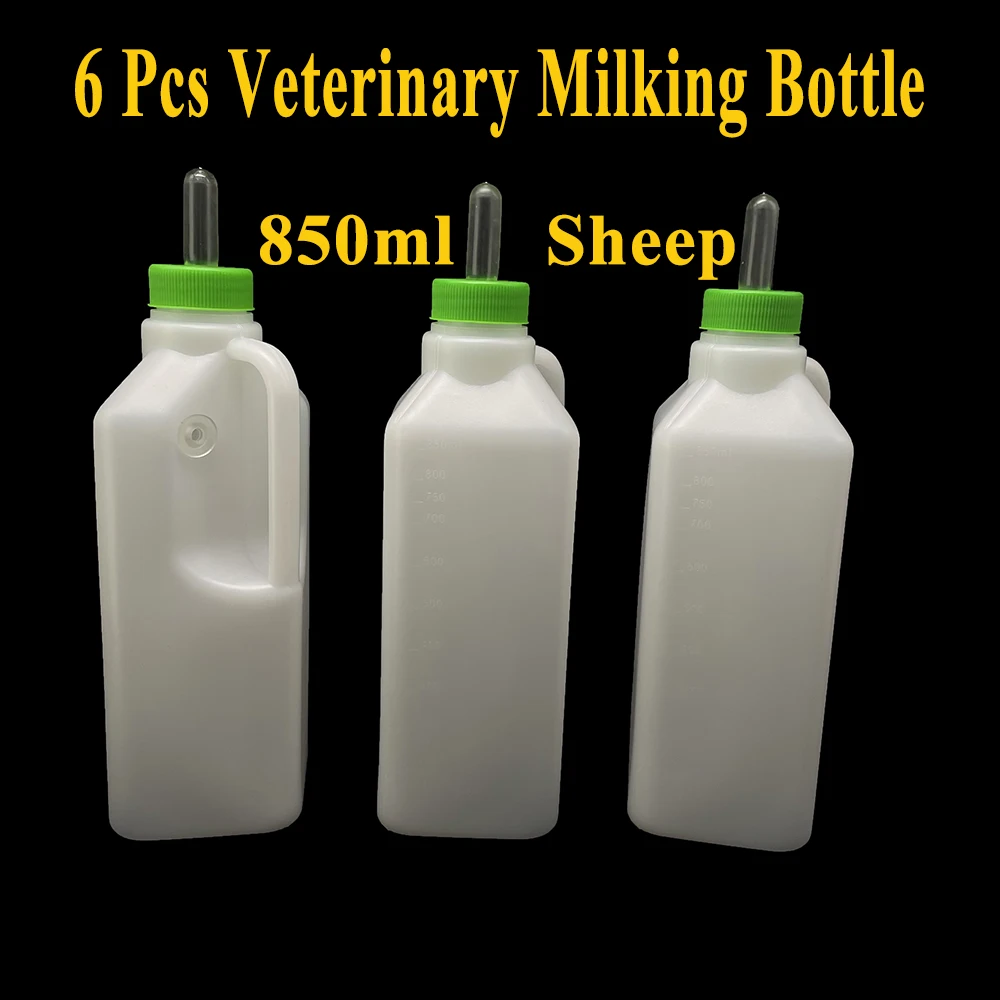 

6 шт. Коза ягнёнок овечка поросенок молочная бутылка 850 мл вертикальный пластиковый резервуар для кормления ведро силиконовая соска поилка скот
