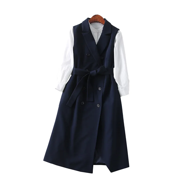

A Generation of Commuting by Age Versatile 2019 White Shirt Mid-length Belt Waistcoat Two-Piece Set Entity