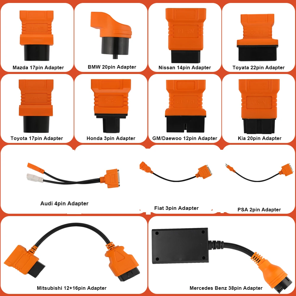 Оригинальный OBD кабель Foxwell OBD2 для BMW 20PIN ODB2 Разъем Benz 38pin Toyota 22PIN NT644 NT650 NT624 Elite