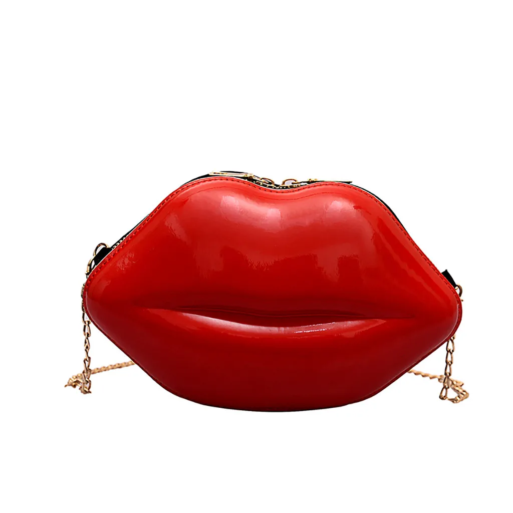 Стильная модная женская сумка-клатч из искусственной кожи с сексуальными губами, Сумочка на плечо с цепочкой, Женская мини сумка через плечо#25