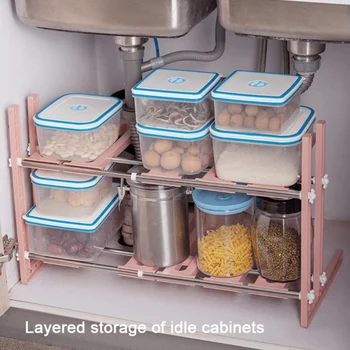 

Adjustable Home Multi-layer Storage Shelf For Kitchen Space Saving Wardrobe Rack Cabinet Holders Microwave Oven Shelf