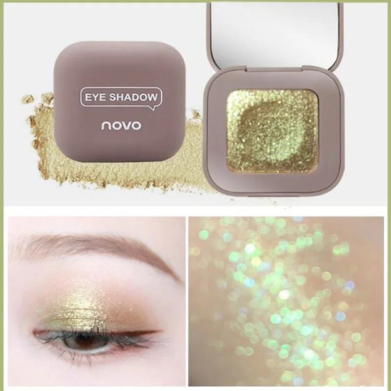 

Novo Glitter Eyeshadow Makeup Palette Eye Shadow Shine Polarize Eyeshadow Sparkling Duochrome Pigment Cosmetics 10 Colors