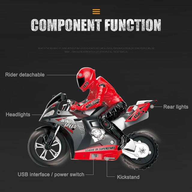 Mini Motorcycle Toy Kids Electric Remote Control RC Motorcycle 2.4Ghz Racing Motorbike Toys for Children moto telecommandé NSV 6