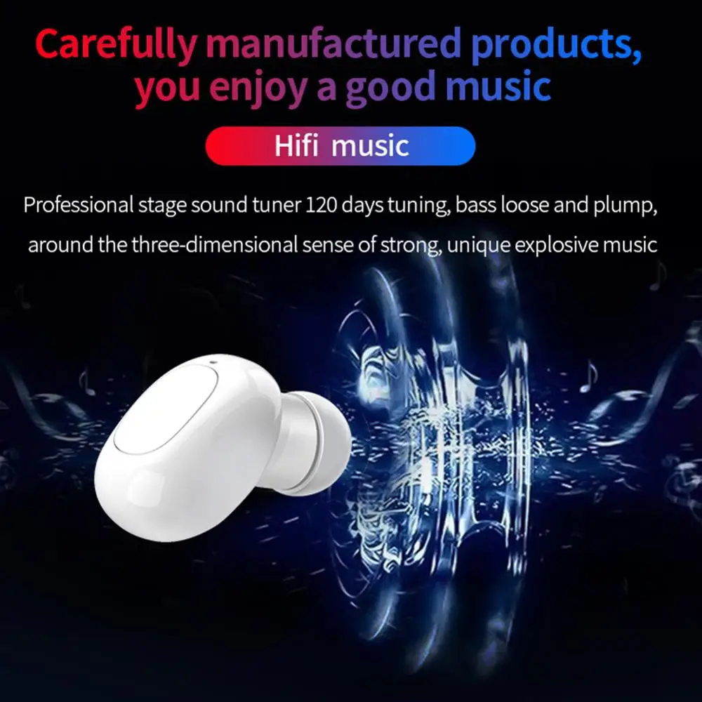 McGeSin Bluetooth наушники настоящие беспроводные наушники спортивные музыкальные наушники мини-гарнитура стерео Hifi Звук для Iphone huawei Xiaomi