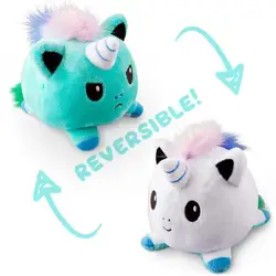 AUGLEKA peluche de unicornio de doble cara para recién nacido, de algodón puro muñeco de peluche, suave, Kawaii