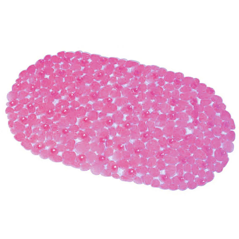 

4 Colors Oval Bath Mat Non-slip Cobblestone Stone Appearance with Suction Cup PVC Waterproof Mat HFing