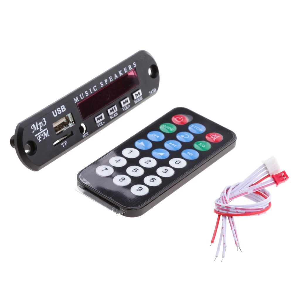 12V MP3 WMA декодер пластина аудио модуль USB TF с цифровым дисплеем