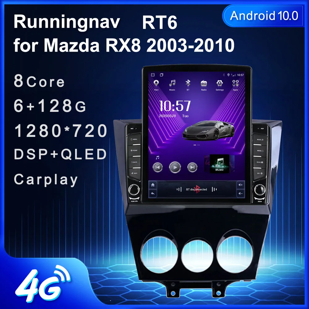 Runningnav для Mazda RX8 2003-2010 Tesla Тип Android автомобильное радио мультимедийный видеоплеер