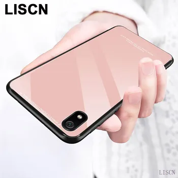 

Plain Glass Back Cover For Redmi 7A GO 8A Y3 Note 7 7S 8 6 5 Pro Phone Case For Xiaomi mi 9 Pro CC9E A3 Lite 9 TPU Soft Border