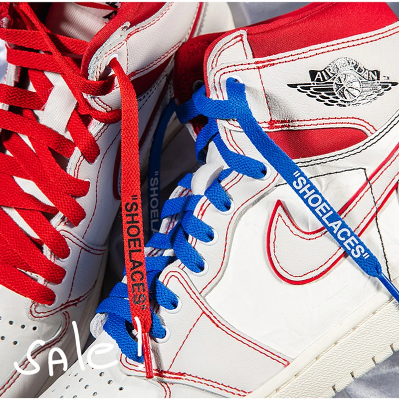 Ow Co-Branded Custom Off White Shoe Lace Per Sneaker Lacci Delle Scarpe 47 "/55"/63 "Lacci Stampati In Silicone Bootlace Piatto Stampato