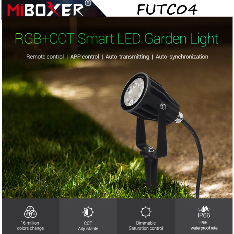 Умная садовая Светодиодная лампа Miboxer FUTC04 6 Вт RGB + CCT водонепроницаемая