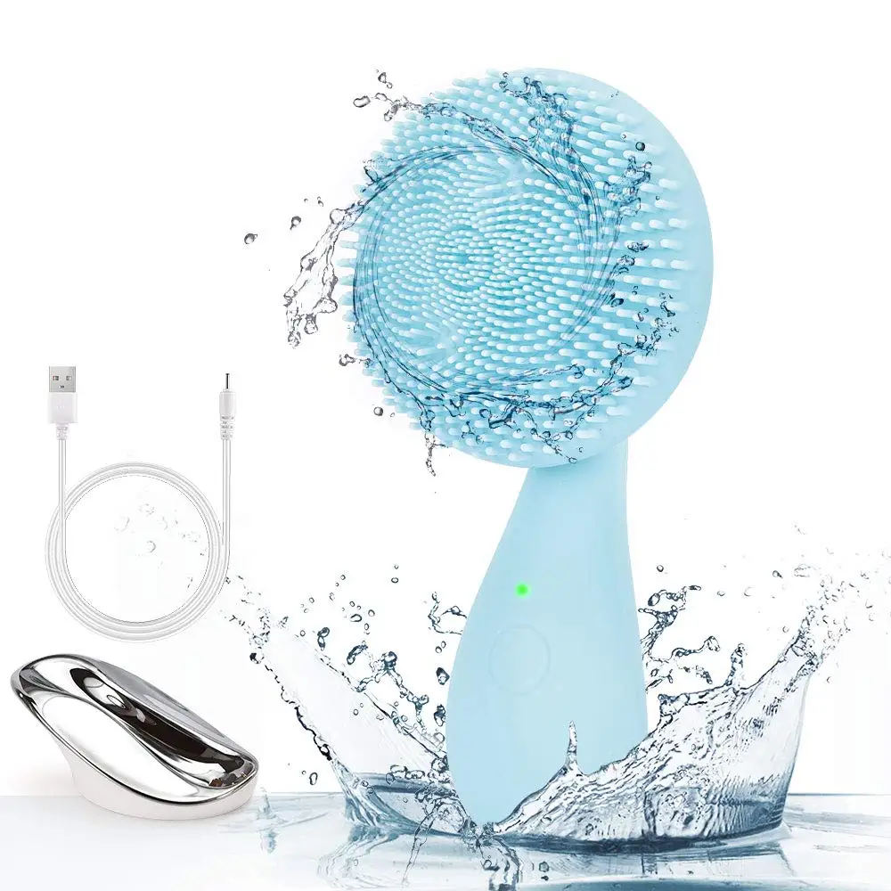 Billig Kleine Gute Luck Perle Massage Sound welle Silikon Gesicht Reiniger Elektrische Multi funktionale Gesichts Pinsel Rotierenden Reiben