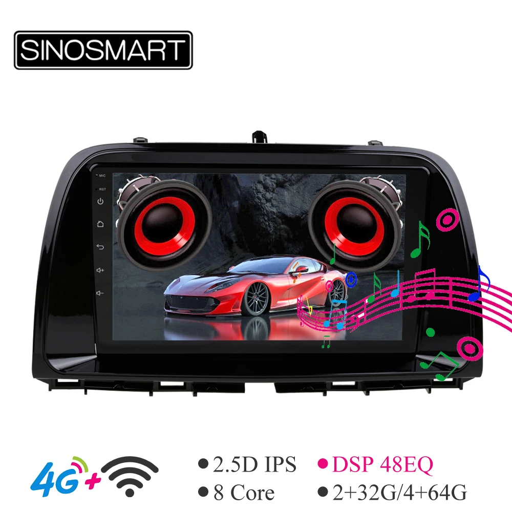 Sinosmart Car GPS Navigation Radio for Mazda 5 Android CX-5 2013-2016 2.5D IPS/QLE Screen Support BOSE Soundsport Free