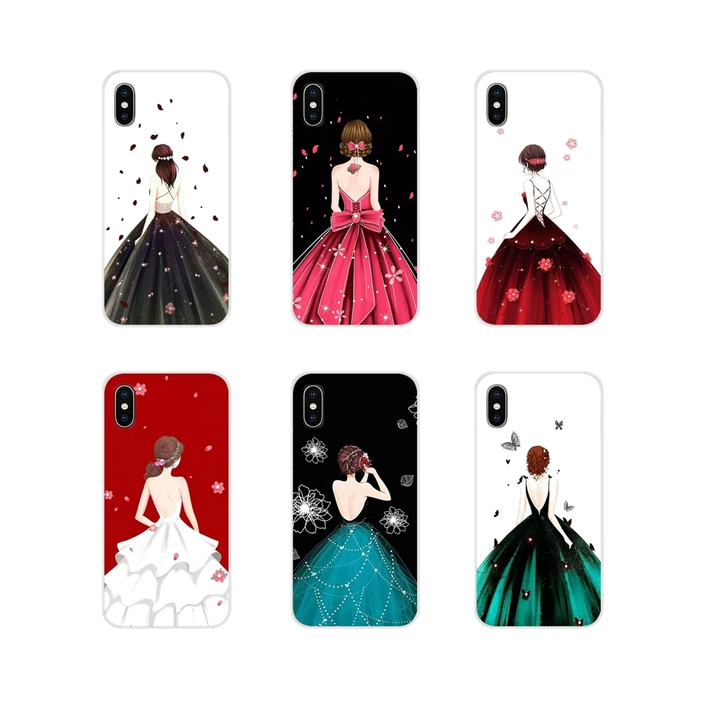 For Samsung Galaxy S2 S3 S4 S5 Mini S6 S7 Edge S8 S9 S10E Lite Plus Accessories Phone Shell Covers Wedding Dress Girl | Мобильные