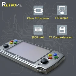 POWKIDDY Linux 5.0-Inch IPS Screen RK3128 X20 Retro Video Handheld Game Console Built-in 3000 Games PS1 Games Children's Gifts
