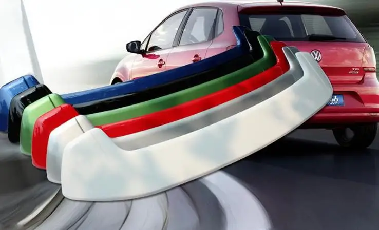 

High quality ABS Paint Car Rear Trunk Lip Spoiler Wing Fits For Volkswagen Polo 2011 2012 2013 2014 2015 2016 2017