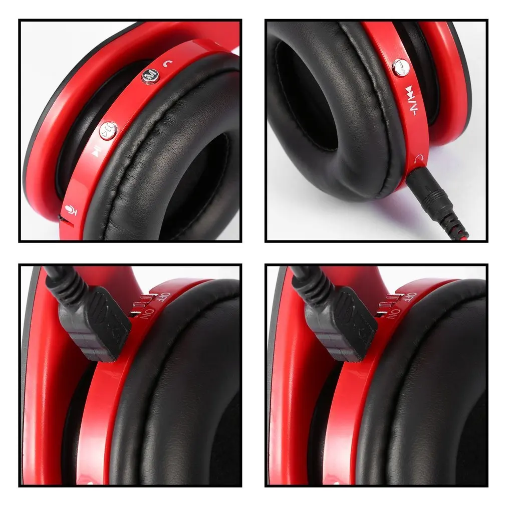 Bluetooth наушники с микрофоном для мобильного компьютера планшета тяжелый бас складной портативный регулируемый для iPhone ПК ноутбук 3,5 мм аудио