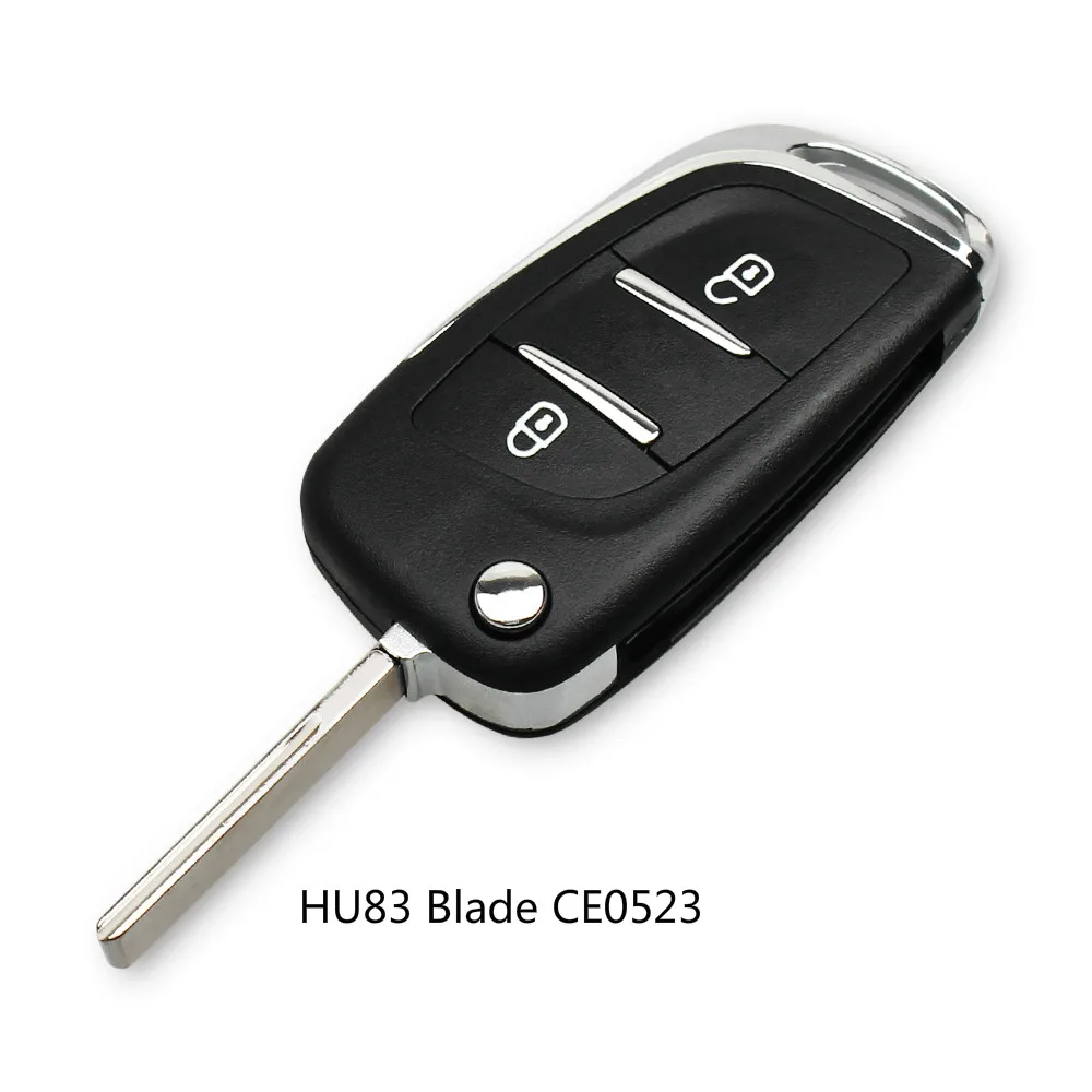 2 Buttons KEYYOU 10X2/BT CE0523 модифицированный откидной складной Автомобильный ключ для Citroen Coupe VTR C2 C4 C5 C6 C8 Berlingo Xsara Picasso VA2/HU83 - Количество кнопок: 2 Buttons