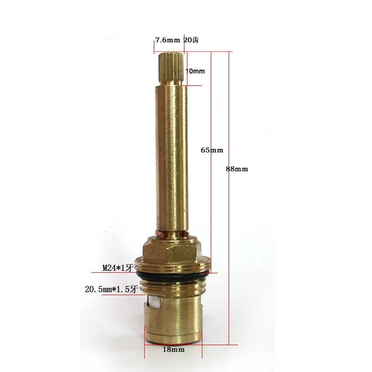 1/4 Turn G1/2 Double Teeth Brass cartridge Accessories Hot Cold Faucet Switch Ceramic Valve Core Double-handle Faucet Valve Core