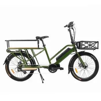 

2020 EUNORU 48V500W G20 Electric Bike Mid Motor Long Trail Cargo Bicycle for Family Wagon or Ubereats Delivery Using
