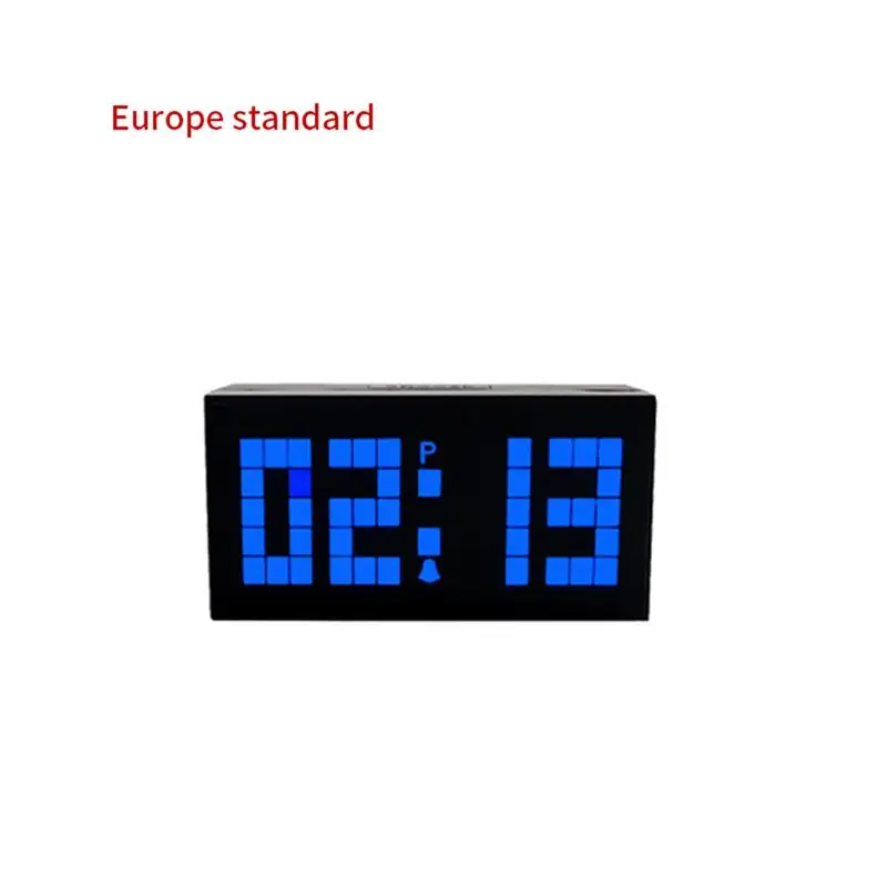 blue EU PLUG Цифровые настольные часы многофункциональные Повтор смарт-радио ночной ленивый будильник большие цифры дисплей светодиодный настольные часы - Цвет: blue EU PLUG