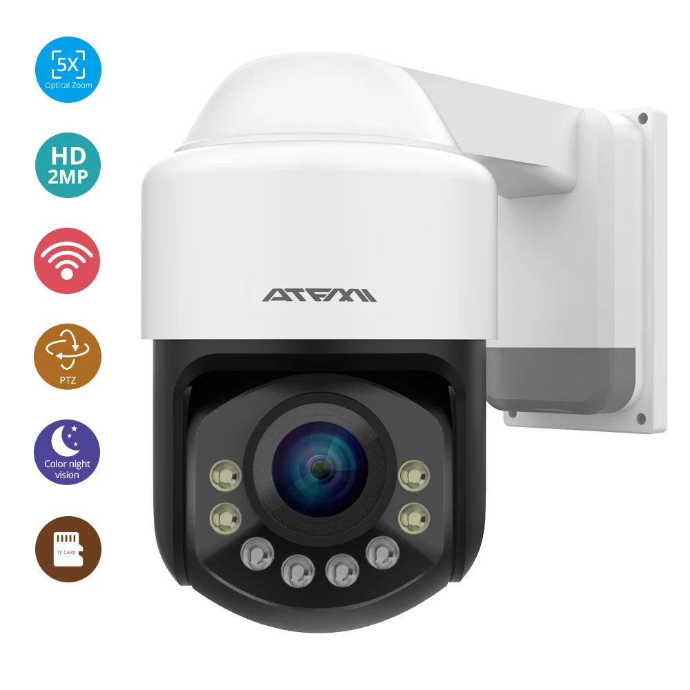 ATFMI wifi 1080P PTZ IP камера 4х зум сетевая камера полноцветная камера ночного видения H265 2MP водонепроницаемая IP66 IR 60m PTZ 1920X1080